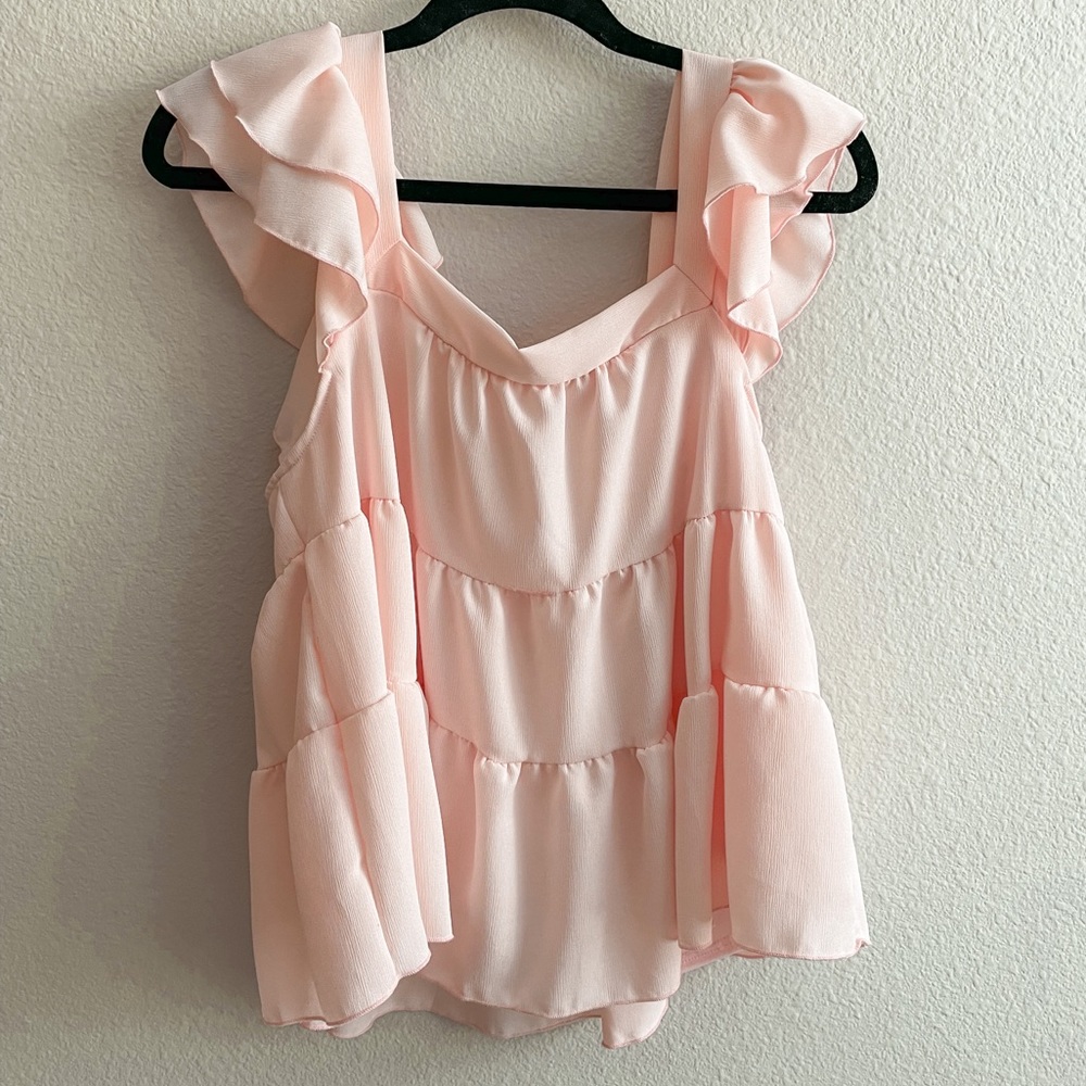 Light Pink Ruffle Top